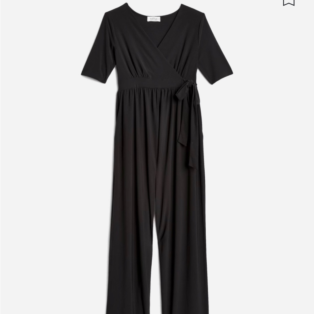 Kaileigh Rica Maternity Elbow Sleeve Jumpsuit Black